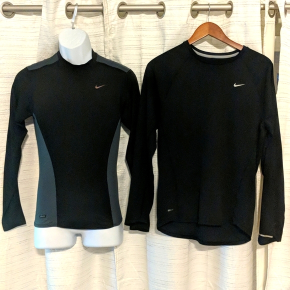 2 Mens Nike DriFit Long sleeve shirts Sm&Med